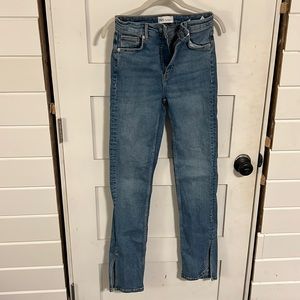 Zara split hem, high waisted jeans